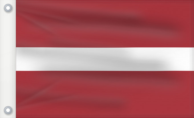 Bandera, con dos ojales metálicos y lado del asta reforzado: Latvia Lettonie Letonia Lettland Lettone Letland Letónia Łotwy Сьцяг Латвіі Национално знаме на Латвия Lotyšská vlajka Letlands Σημαία της Λεττονίας Latvio Läti lipp Latvian Laitvia Latvije Lettország ლატვიის დროშა Latvijos Latvejas karūgs Latvijas Tal-La