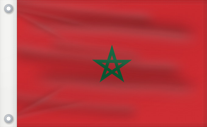 Flag, with two metal eyelets and reinforced hoist: Morocco Maroc Marruecos Marokko Marocco Marrocos Maroka علم المغرب Σημαία του Μαρόκου Maroko Marokoko bandera Marokon דגל מרוקו Marokkó モロッコの国旗 Marokkos flagg Marocului Флаг Марокко Marockos Moroko Drapea do Marok ⴰⵛⵏⵢⴰⵍ ⵏ ⵎⵓⵔⴰⴽⵓⵛ 摩洛哥國旗