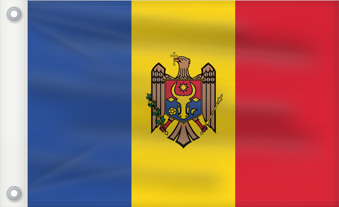 Bandera, con dos ojales metálicos y lado del asta reforzado: Moldova Moldavie Moldavia Moldawien (Republik Moldau)