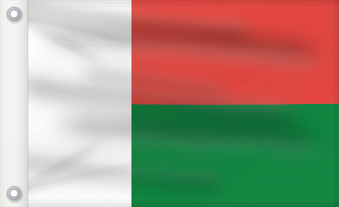 Drapeau, avec deux œillets métalliques et guindant renforcé : Madagascar	Madagaskar