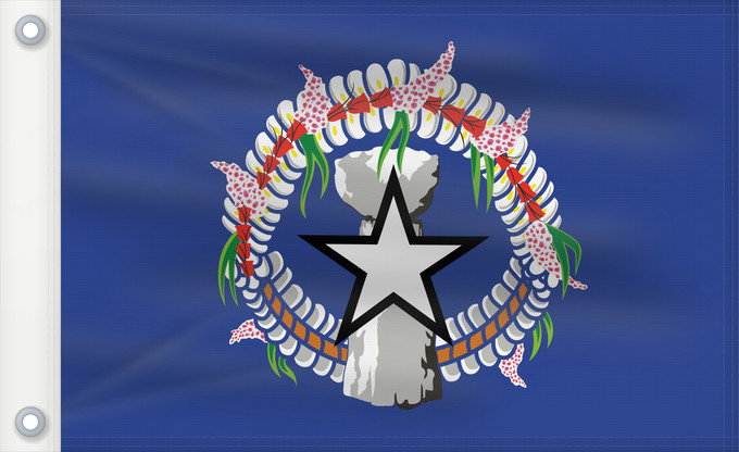 Bandera, con dos ojales metálicos y lado del asta reforzado: Northern Mariana Islands	Îles Mariannes du Nord	Islas Marianas del Norte	Nördliche Marianen	Isole Mariana del Nord
