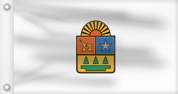 Bandera, con dos ojales metálicos y lado del asta reforzado: Quintana Roo	La bandera oficial de Quintana Roo