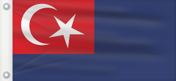 Flagge, mit zwei Metallösen und verstärktem Besatzband: Johor Malaysian state Johor Johor o Johore