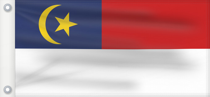 Flagge, mit zwei Metallösen und verstärktem Besatzband: Malacca Malaca Malakka Malaysian state Malacca. Drawn by Mysid