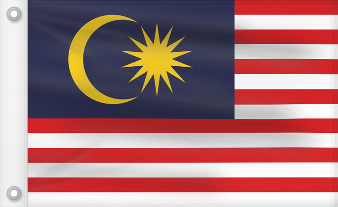 Drapeau, avec deux œillets métalliques et guindant renforcé : Malaysia Malaysia – Jalur Gemilang Stripes of Glory Malaisie Malasia علم ماليزيا Malaysia / بنديرا مليسيا Malajzio Malaisia lipp Watawat ng Malaysia Mâ-lòi-sî-â koet-khì 馬来西亜の国旗 ទង់ជាតិម៉ាឡេស៊ី Malaysi ທຸງຊາດມາເລເຊຍ 馬來西亞之國旗 Malaysia – Jalur Gemilang /