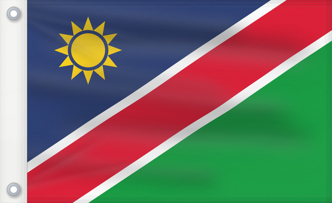 Bandiera, con due occhielli metallici e lato dell'asta rinforzato: Namibia Namibie Namibië