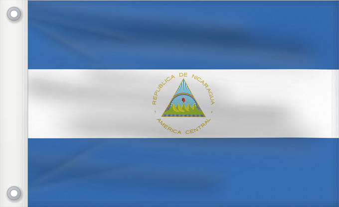 Bandera, con dos ojales metálicos y lado del asta reforzado: Nicaragua La República de Nicaragua Nikaragvo Флаг Никарагуа Nikaragve Nicaraguas