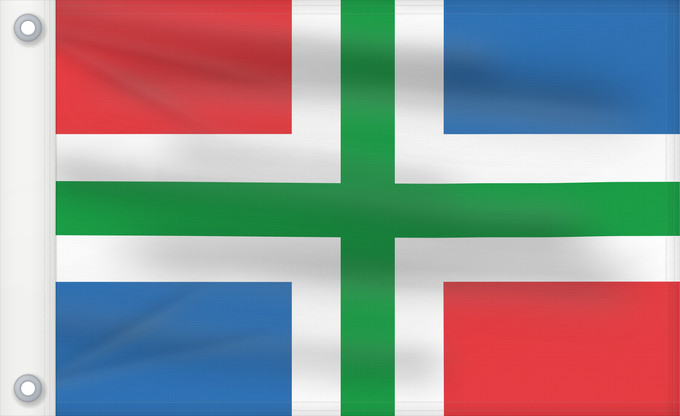 Drapeau, avec deux œillets métalliques et guindant renforcé : Groningen	Province of Groningen, Netherlands	Groningue	Groninga