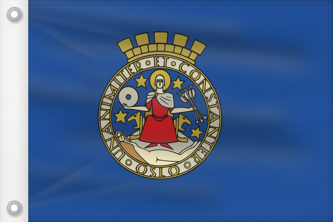 Bandera, con dos ojales metálicos y lado del asta reforzado: Oslo