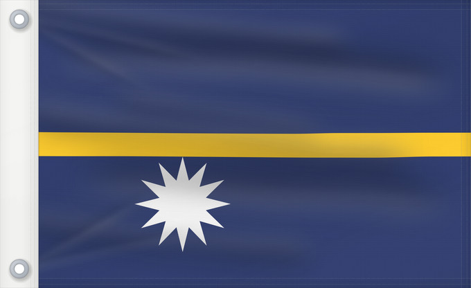 Flag, with two metal eyelets and reinforced hoist: Nauru The national flag of Nauru La bandera nacional de Nauru Nazionale di Nauru A bandeira nacional de Nauru Σημαία του Ναουρού La nacia flago de Nauro Nauru lipp Naurun דגל נאורו Знаме на Науру Anidenin Naoero Флаг Науру Nauru leavga Nauruja Naurus Naur