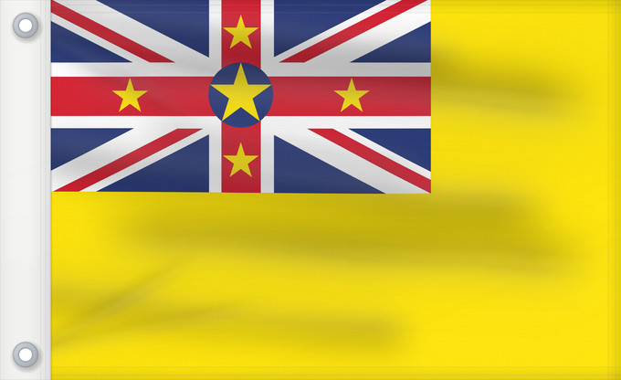 Bandera, con dos ojales metálicos y lado del asta reforzado: Niue Niue New Zealand ニウエの国旗 Pīwari o Niuē