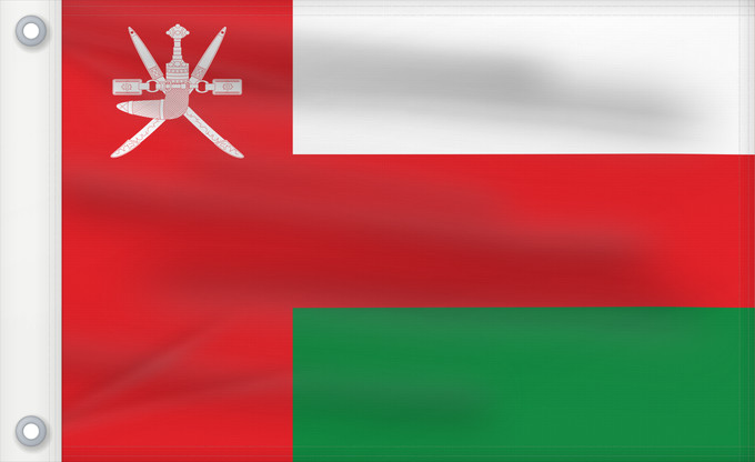 Drapeau, avec deux œillets métalliques et guindant renforcé : Oman	Omán