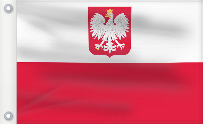 Drapeau, avec deux œillets métalliques et guindant renforcé : Poland Poland Pologne Polonia Polen