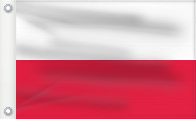 Flag, with two metal eyelets and reinforced hoist: Poland	Pologne	Polonia	Polen