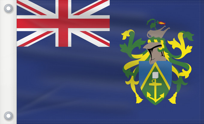 Bandera, con dos ojales metálicos y lado del asta reforzado: Pitcairn Islands	Pitcairn	Îles Pitcairn	Islas Pitcairn	Pitcairninseln	Isole Pitcairn	Pitkern Ailen	Знаме на Питкерн	Ynysoedd Pitcairn	Ynysow Pitcairn