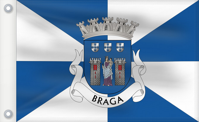 Flag, with two metal eyelets and reinforced hoist: Braga