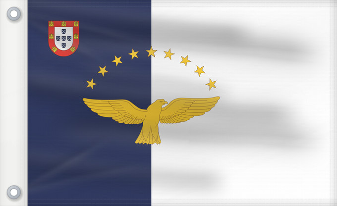 Drapeau, avec deux œillets métalliques et guindant renforcé : Azores Azores flag Açores Azoren Azzorre Dos Açores