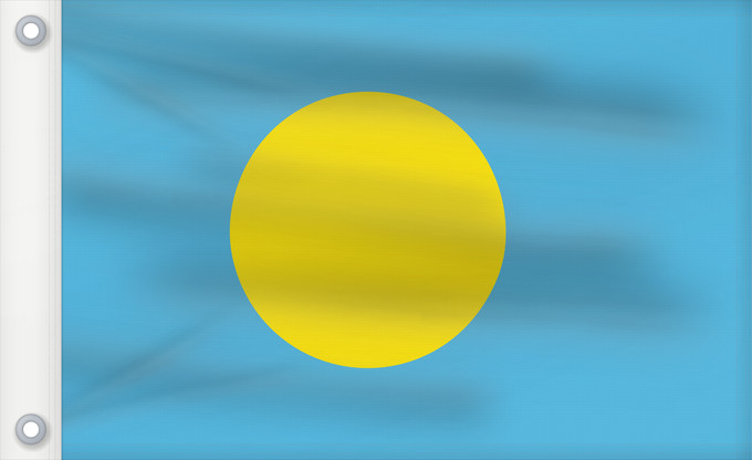 Bandera, con dos ojales metálicos y lado del asta reforzado: Palau	Palau, made by User Gabbe	 Palaos	Palaos	パラオの国旗	Palaua	​帕勞國旗