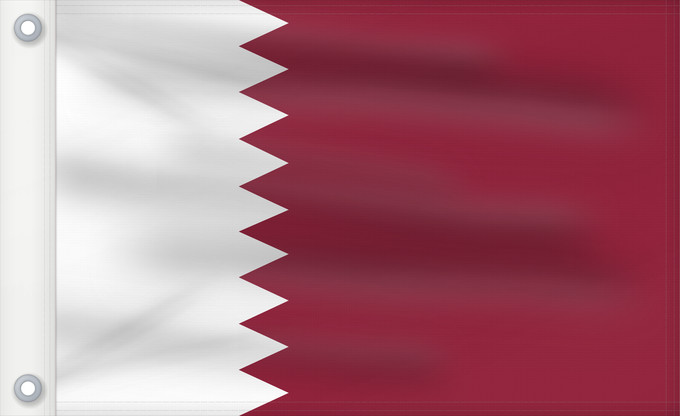 Drapeau, avec deux œillets métalliques et guindant renforcé : Qatar Katar علم قطر Kataru Qatarin Флаг Катара Katarja Qatars Lá cờ Quốc kỳ Qatar