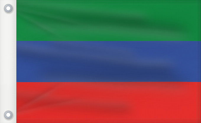 Drapeau, avec deux œillets métalliques et guindant renforcé : FlagofDaghestan	Dagestan	République du Daguestan	República de Daguestán	 Republik Dagestan	Repubblica del Daghestan