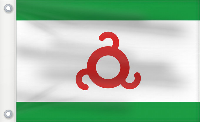 Drapeau, avec deux œillets métalliques et guindant renforcé : Ingushetia Republic of Ingushetia Inguschetien Inguscezia Флаг Ингушетии