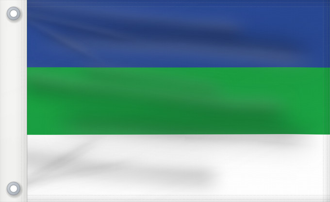 Drapeau, avec deux œillets métalliques et guindant renforcé : Komi	State Flag of the Komi Republic	République des Komis	República de Komi	Republik Komi	Repubblica di Komi	Коми Республикаса дöрапас	Государственный флаг Республики Коми