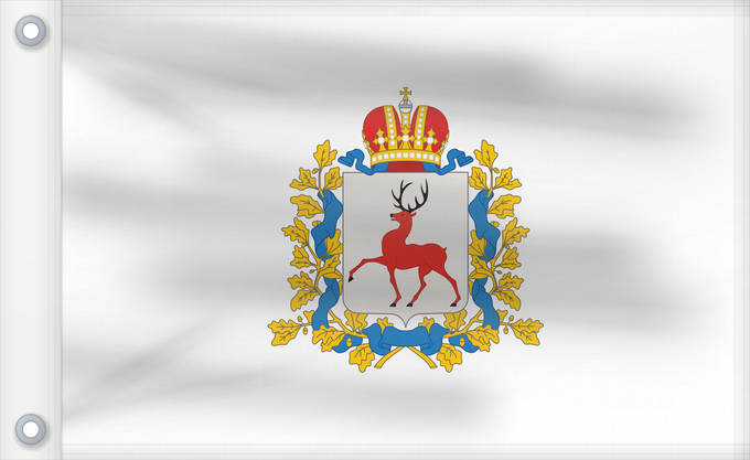 Drapeau, avec deux œillets métalliques et guindant renforcé : Nizhny Novgorod Region Nizhny Novgorod Region, Russia Oblast de Nijni Novgorod Óblast de Nizhny Nóvgorod Oblast Nischni Nowgorod Nizhny Novgorod Oblast Флаг Нижегородской области