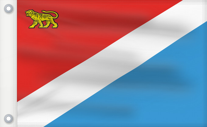 Drapeau, avec deux œillets métalliques et guindant renforcé : Primorsky Krai Kraï du Primorie Krai de Primorie Primorski Krai
