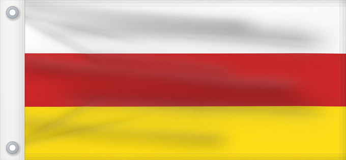 Drapeau, avec deux œillets métalliques et guindant renforcé : North Ossetia	Republic of North Ossetia-Alania	North Ossetia-Alania	North Osetia-Alania	North Ossetia-Alania 	Nord-Alania	Цӕгат Ирыстоны тырыса	Флаг Северной Осетии