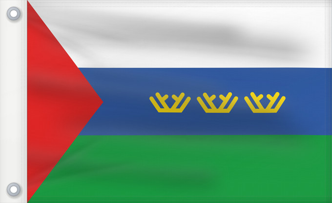 Drapeau, avec deux œillets métalliques et guindant renforcé : Tyumen Oblast Oblast de Tioumen Óblast de Tiumén Oblast Tjumen