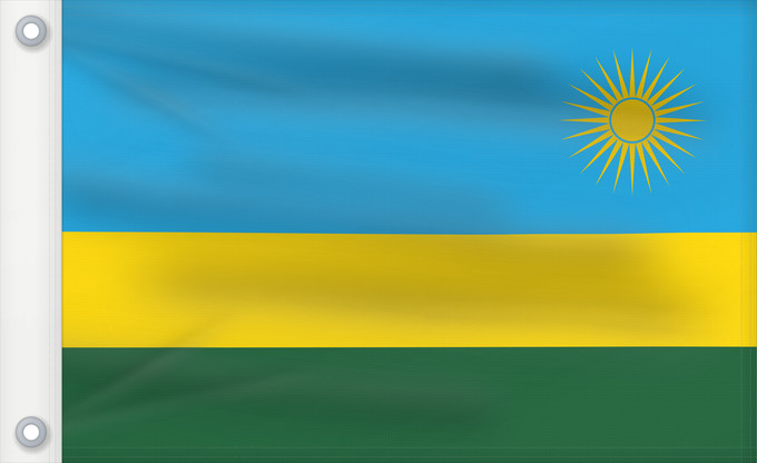 Flag, with two metal eyelets and reinforced hoist: Rwanda Ruanda রুয়ান্ডার জাতীয় পতাকা Ruando پرچم رواندا Ibendera rya Rwanda Ruande