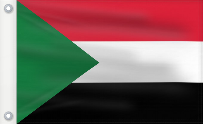 Drapeau, avec deux œillets métalliques et guindant renforcé : Sudan Soudan Sudán Soedan علم السودان Sudans