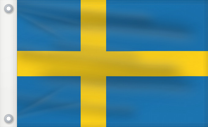 Drapeau, avec deux œillets métalliques et guindant renforcé : Sweden Suède Suecia Schweden Svezia