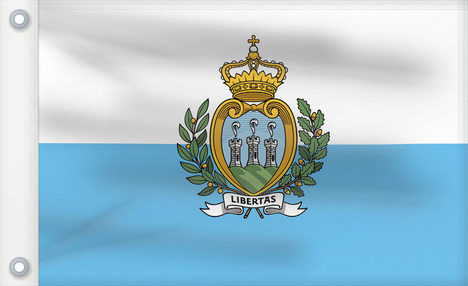 Flagge, mit zwei Metallösen und verstärktem Besatzband: San Marino  civil	San Marino	Saint-Marin