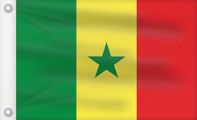 Drapeau, avec deux œillets métalliques et guindant renforcé : Senegal	Sénégal	Senegalo	پرچم سنگال	Senegala