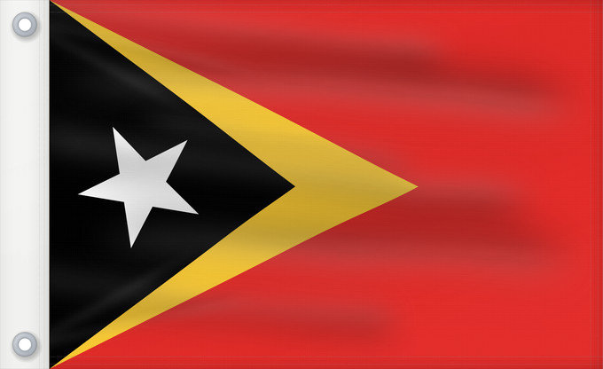 Drapeau, avec deux œillets métalliques et guindant renforcé : East Timor	Timor-Leste  East Timor	Timor oriental	Timor Oriental	Osttimor	Timor Est	Timor-Leste  Oost-Timor	Timor-Leste	علم تيمور الشرقية	তিমুর লেস্তের জাতীয় পতাকা	Timor Leste	Флаг Восточного Тимора	Östtimors	Timór Lorosa e nian