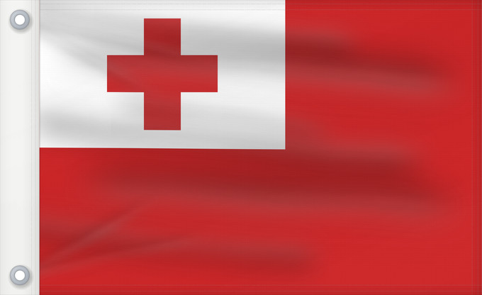 Flag, with two metal eyelets and reinforced hoist: Tonga	Thonga	Brattagh ny Tongey	Tonge	Fuka ʻo Tonga