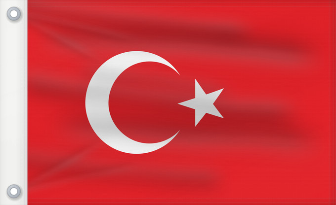 Flag, with two metal eyelets and reinforced hoist: Turkey	National Flag of Turkey	Turquie	Turquía	Türkische	Turchia	Turkije	Turquia	علم تركيا	Türk	Сцяг Турцыі	Национално знаме на Турция	Turske	Turecká Vlajka	Desmala Tırkiya	Σημαία της Τουρκίας	Turkio	پرچم ترکیه	Turkin	Τὸ τῆς Τουρκίας σημεῖον	Republike Tur