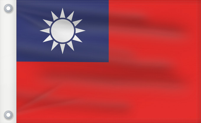 Bandera, con dos ojales metálicos y lado del asta reforzado: Republic of China	Republic of China  Taiwan	République de Chine	República de China	Republik China  Taiwan	Repubblica di Cina	Republiek China	República da China	Republiki Chińskiej	Lýðveldi Postaulín Flagg	علم جمهورية الصين الوطنية	ཀྲུང་ཧྭ་དམངས་ཁབ དང་ལྕོག	