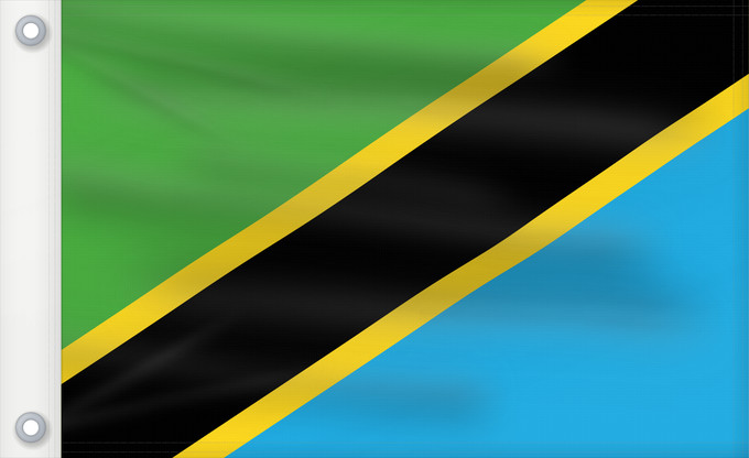 Flag, with two metal eyelets and reinforced hoist: Tanzania Tanzania, United Republic of Tanzanie Tansania, Vereinigte Republik