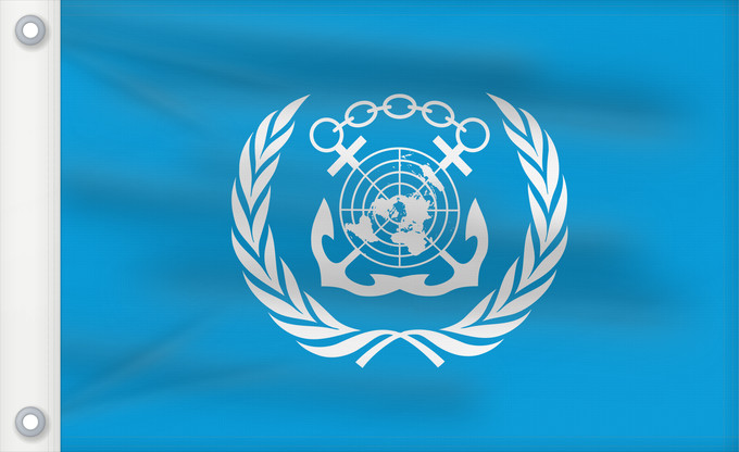 Flag, with two metal eyelets and reinforced hoist: International Maritime Organization