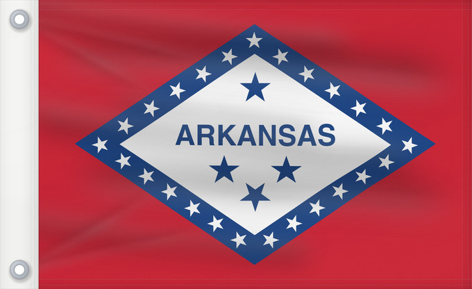 Bandera, con dos ojales metálicos y lado del asta reforzado: Arkansas