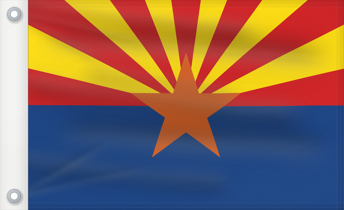 Bandera, con dos ojales metálicos y lado del asta reforzado: Arizona ᎡᏩᏐᎾ ᎦᏓᏘ