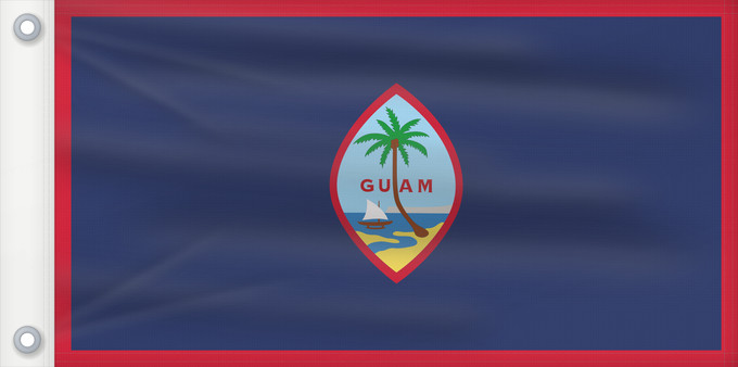 Flagge, mit zwei Metallösen und verstärktem Besatzband: Guam