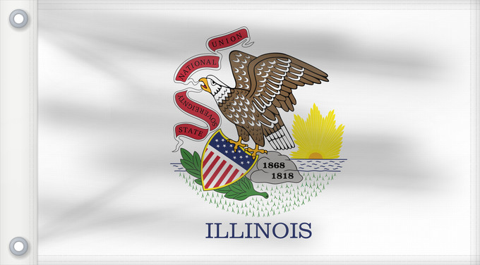 Flag, with two metal eyelets and reinforced hoist: Illinois
