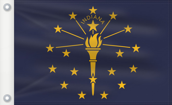 Bandera, con dos ojales metálicos y lado del asta reforzado: Indiana