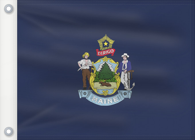 Flagge, mit zwei Metallösen und verstärktem Besatzband: Maine