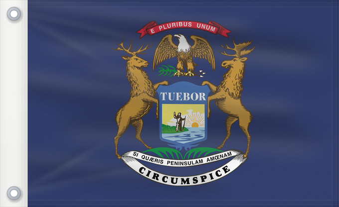 Bandera, con dos ojales metálicos y lado del asta reforzado: Michigan