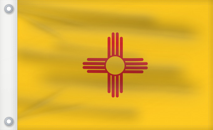 Flag, with two metal eyelets and reinforced hoist: New Mexico	Nouveau-Mexique	Nuevo México	Nuovo Messico