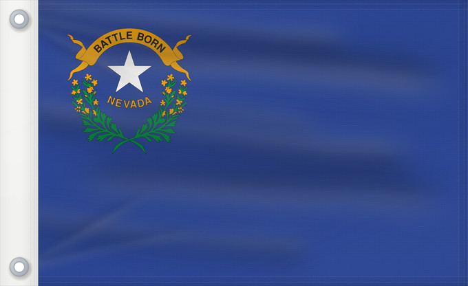 Bandera, con dos ojales metálicos y lado del asta reforzado: Nevada	State of Nevada	ᏁᏩᏓ ᎦᏓᏘ	Ka hae Newaka	Nivatae	Náʼaazhoozh Hahoodzo bidah naatʼaʼí	Флаг Невады	Američke savezne države Nevade